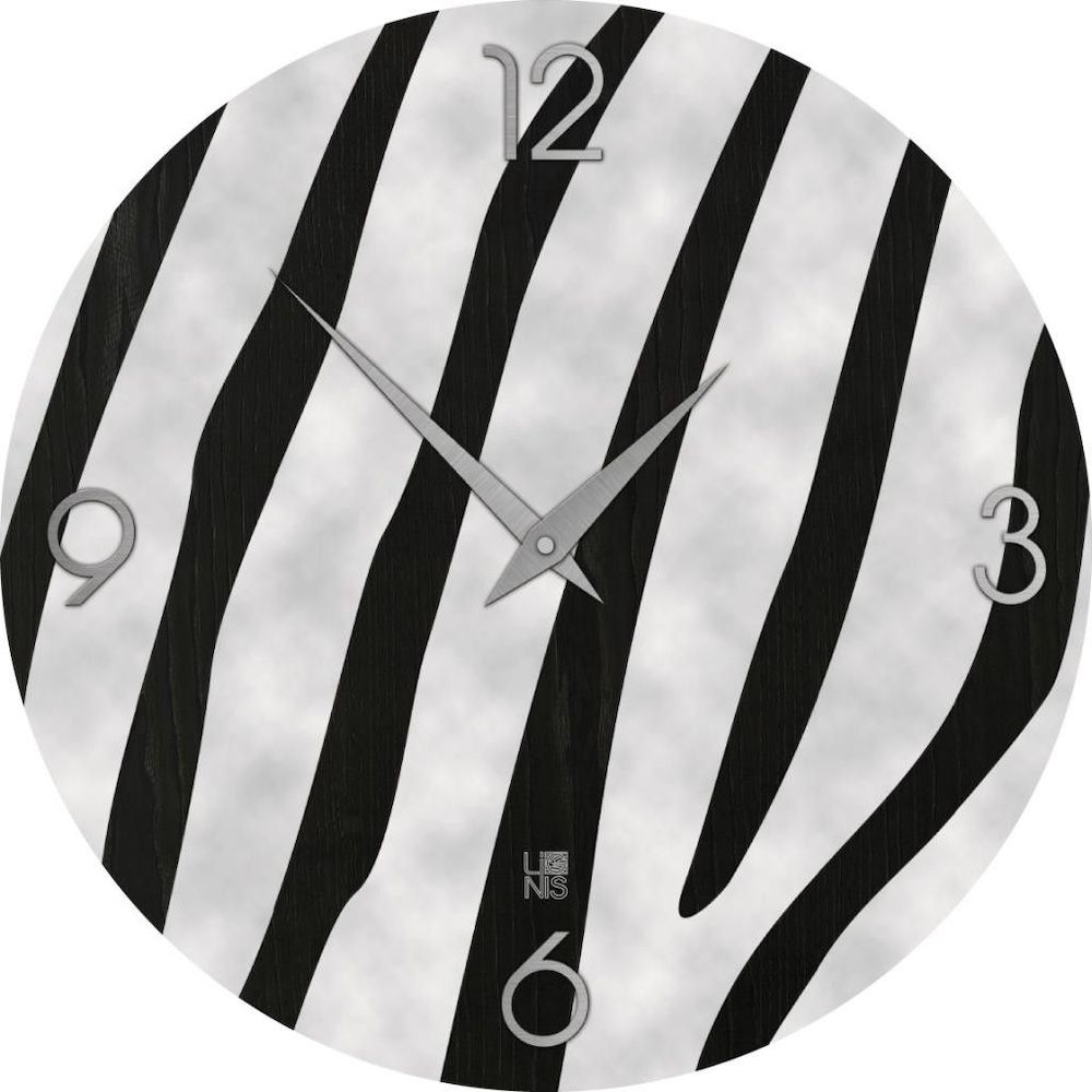 Orologio da parete moderno in legno Zebra